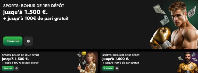 Oscarspin Casino bonus bienvenue sport