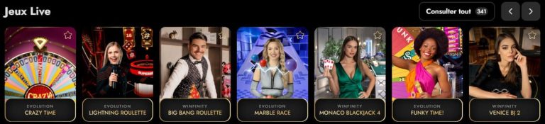Oscarspin Casino jeux live